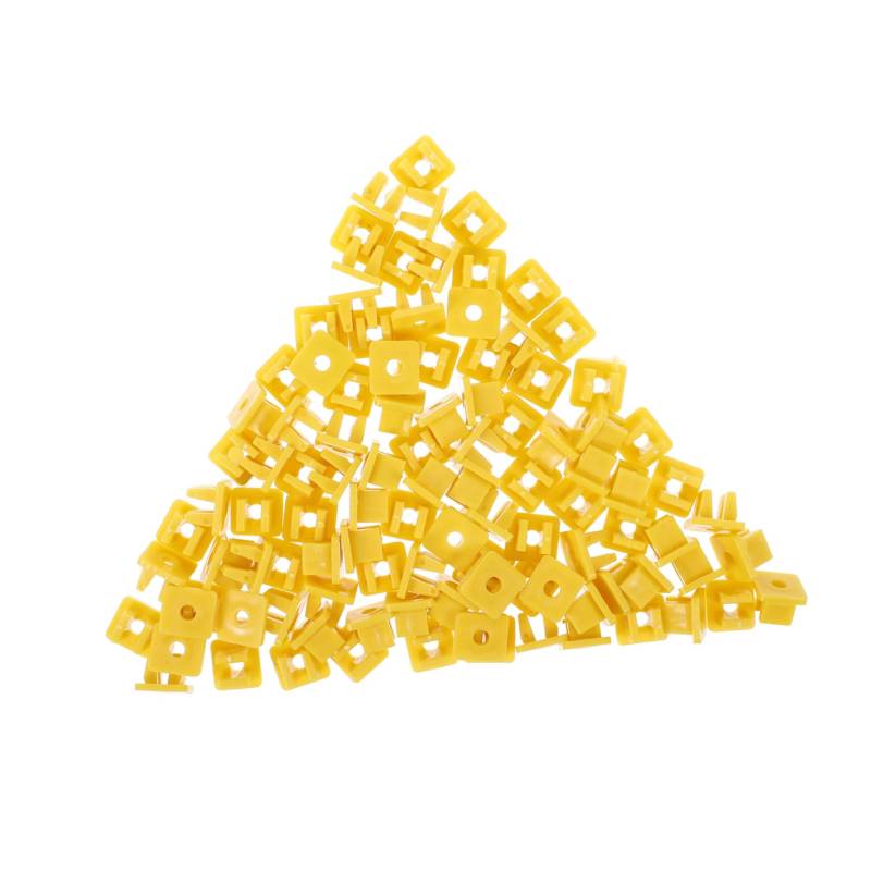 MAGICLULU 100 Stück Autoschutz -schraubkarte Innere Clips Auto Teil Auto Versorgung Nummernschildmutter Quadratlochhalter Stoßstangenabdeckungshalter Plastik Yellow von MAGICLULU