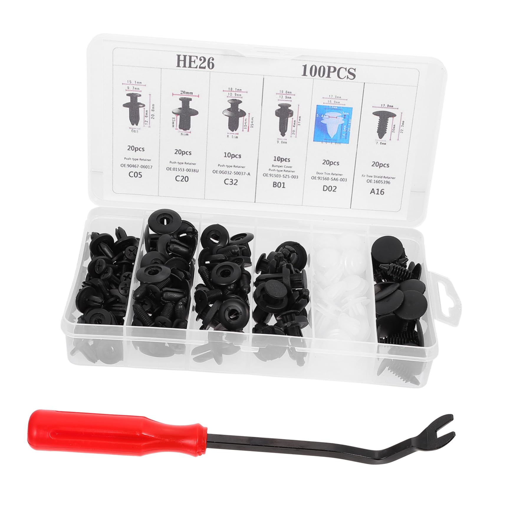 MAGICLULU 100Stücke Auto Befestigungsclips Universelles Auto Zubehör für Stoßfänger und Innenverkleidungen Langlebige Kunststoffnieten Retainer Kit für Fahrzeugreparatur MAGICLULU 100Stücke Auto Befestigungsclips Universelles Auto Zubehör für Stoßfänger und Innenverkleidungen Langlebige Kunststoffnieten Retainer Kit für Fahrzeugreparatur von MAGICLULU