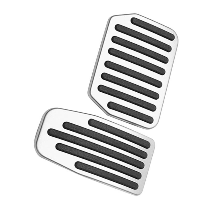 MAGICLULU 2 Stück Fußpedaldekoration Kraftstoffpedalabdeckungen Pads Unterlage Bremse Bremspedalauflagen für Autos auto pedale Bremspedalbaugruppe Aluminiumlegierung Silver von MAGICLULU