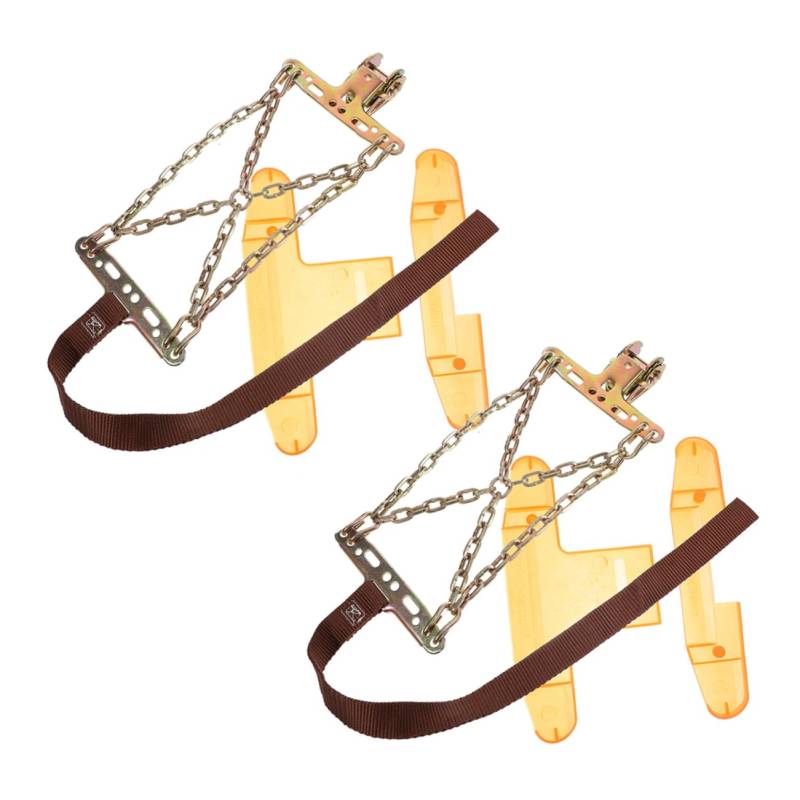 MAGICLULU 2 Stück Schneeketten Auto Winter Universal- Verdickt Griff Zucht Reifentraktionskette Mit Winterreifenketten Nieten Schleudern Reifenketten Für Pickups Golden Stahl von MAGICLULU