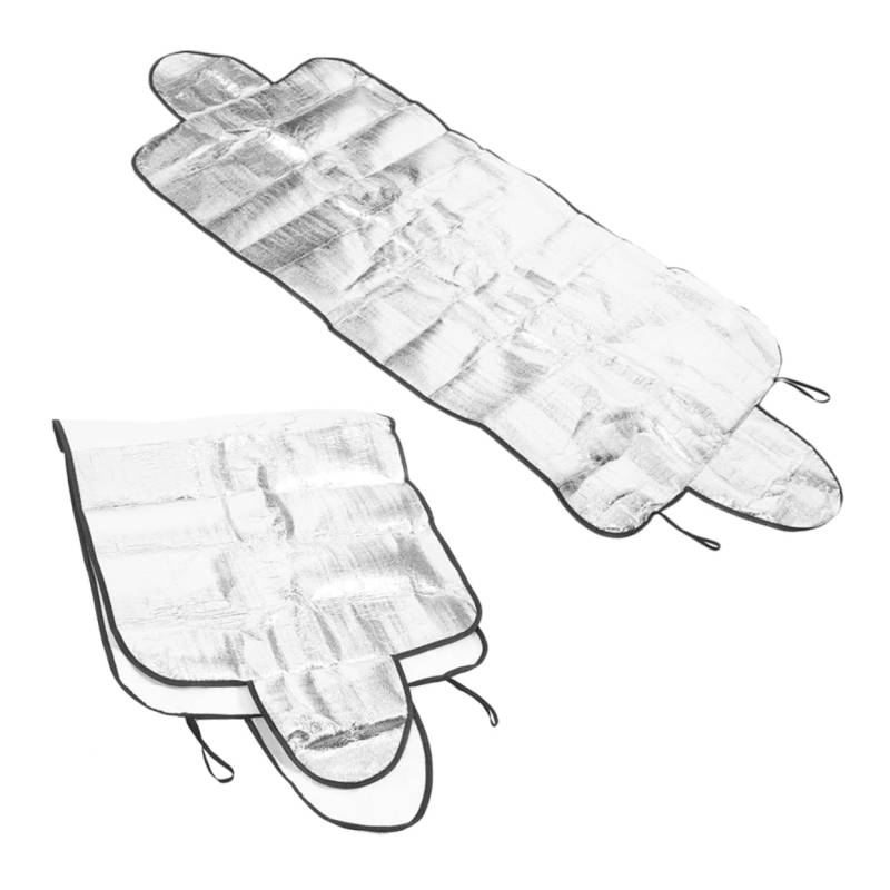 MAGICLULU 2 Stück für Auto schneeschutz Auto Winterabdeckung für Autos Windschutzscheibenabdeckung Sonnenschutz Windschutzscheibenabdeckung außen Perlenbaumwolle Silver von MAGICLULU