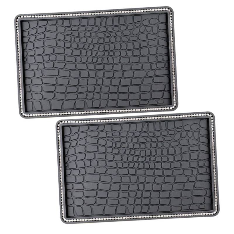 MAGICLULU 2Stücke Auto Armaturenbrett Matte Mit Strass Handyhalterung Pad Für Fahrzeug Elegantes Design Und Stabiler Material Waschbar Und Wiederverwendbar von MAGICLULU