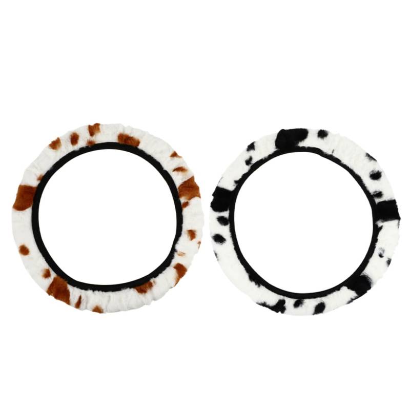 MAGICLULU 2Stücke Lenkradabdeckung Dekorative Raddeckel Mit Kuhmuster rutschfest Für Pkw Warm Und Komfortabel von MAGICLULU