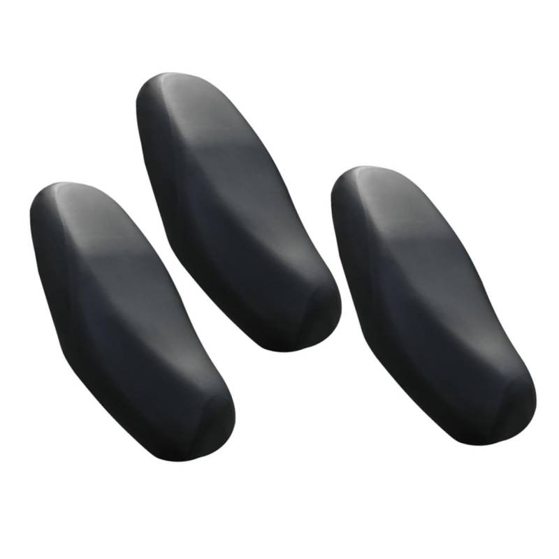 MAGICLULU 3 Stück Sitzbezug Für Motorrad Schwer Motorrad-sitzbezug Universal Sitzbezüge Für Motorräder Rollersitz Sitzbezug Für Roller Fahrer Kissen Groß Sitzpolster Black Pu von MAGICLULU