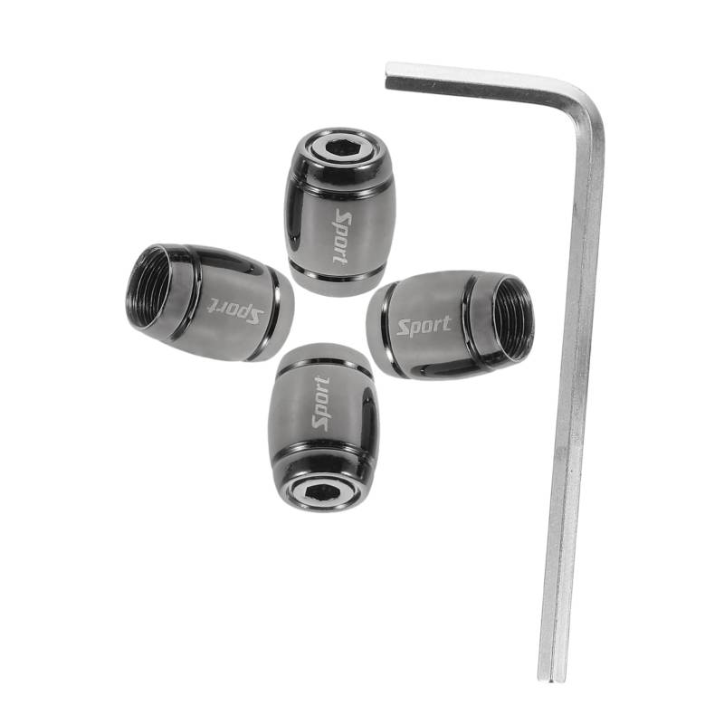 MAGICLULU 4 Stück Atmungsaktive Haube Auto Reifen Ventilkappen Reifen Universal Abdeckung Motorrad Ersatz Autozubehör Außen Aluminium Reifenkappe Ventilkappe Chromkappen Kupfer Schwarz von MAGICLULU