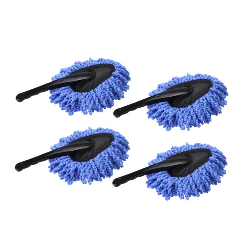 MAGICLULU 4 Stück Auto wachsbürste Auto Staubwedel Nanofaser-Auto-Armaturenbrett-Staubtuch Auto reinigungsmittel Blue von MAGICLULU