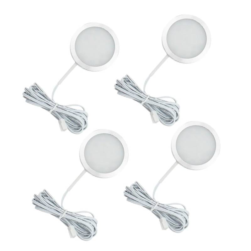 MAGICLULU 4 Stück Downlight Lichter abrunden -Down-Lampe Wohnwagen Licht Kabinen-Deckenlampe Anhänger Lampe Schrank Anzeigelampe Lampe herunter Camper Licht Aluminiumlegierung Weiß von MAGICLULU