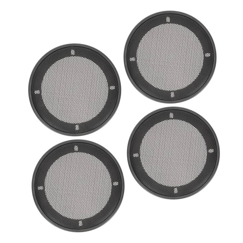 MAGICLULU 4 Stücke Mesh Waffel Lautsprecher Abdeckungen Eisen Net Lautsprecher Grills Trim Abdeckung Kunststoff Ring Schwarz von MAGICLULU