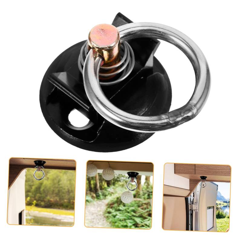 MAGICLULU l Spurverzurranker Spurring l Laufschienen passend Ladungssicherungsbeschlag Zurrbefestigung das Verzurren l Schienenringe Aluminiumlegierung Black von MAGICLULU