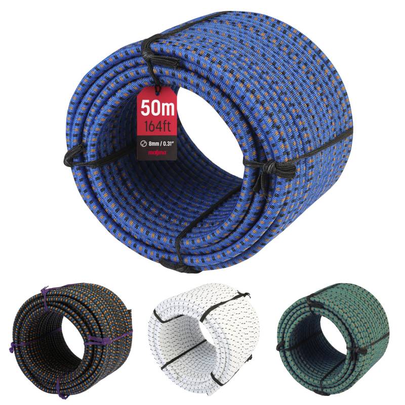 MAGMA Elastisches Seil Bungee-Seil für Schwimmbadabdeckungen 8mm, 50m. Gummiseil für Schwimmbad, Angeln, Segeln, Bootfahren, Camping & Tarpaulin-Planen, Innen, Außen, Küche, Werkstatt, Garten (Blau) von MAGMA