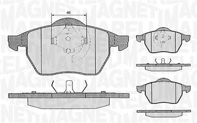 Magneti Marelli Bremsbelagsatz, Scheibenbremse [Hersteller-Nr. 363916060146] für Audi, VW von MAGNETI MARELLI