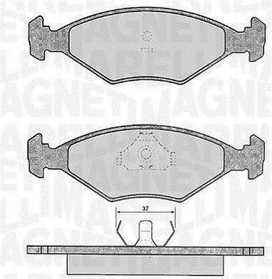 Magneti Marelli Bremsbelagsatz, Scheibenbremse [Hersteller-Nr. 363916060807] für Fiat, Innocenti von MAGNETI MARELLI