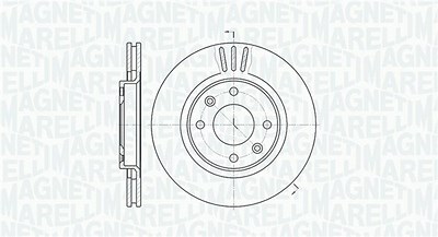 Magneti Marelli Bremsscheibe [Hersteller-Nr. 361302040174] für Citroën, Ds, Opel, Peugeot, Vauxhall von MAGNETI MARELLI