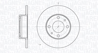 Magneti Marelli Bremsscheibe [Hersteller-Nr. 361302040181] für Autobianchi, Fiat, Fso, Innocenti, Lancia, Pininfarina, Seat, Yugo, Zastava von MAGNETI MARELLI