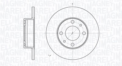 Magneti Marelli Bremsscheibe [Hersteller-Nr. 361302040181] für Autobianchi, Fiat, Fso, Lancia, Pininfarina, Seat, Zastava von MAGNETI MARELLI