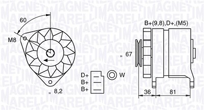 Magneti Marelli Generator [Hersteller-Nr. 054022384010] für Austin, Ford, Innocenti, Renault, Rover von MAGNETI MARELLI