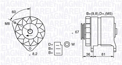 Magneti Marelli Generator [Hersteller-Nr. 054022384010] für Austin, Ford, Innocenti, Renault, Rover, Vauxhall von MAGNETI MARELLI
