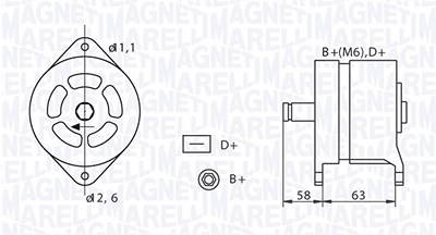 Magneti Marelli Generator [Hersteller-Nr. 063320049010] für Alfa Romeo, Fiat, Lancia von MAGNETI MARELLI