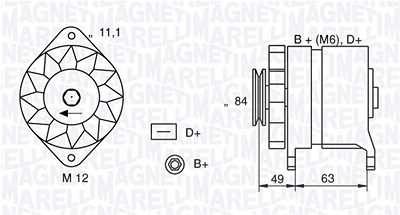 Magneti Marelli Generator [Hersteller-Nr. 063321044010] für Fiat, Iveco, Lancia von MAGNETI MARELLI