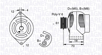 Magneti Marelli Generator [Hersteller-Nr. 063377005010] für Alfa Romeo, Fiat von MAGNETI MARELLI