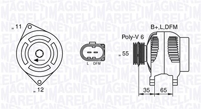 Magneti Marelli Generator [Hersteller-Nr. 063377014010] für Alfa Romeo von MAGNETI MARELLI