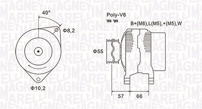 Magneti Marelli Generator [Hersteller-Nr. 063731036010] für Audi, Citroën, Fiat, Peugeot, Renault, Skoda, VW von MAGNETI MARELLI