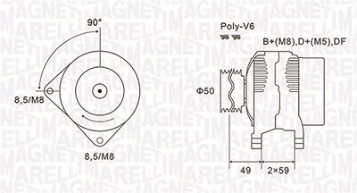 Magneti Marelli Generator [Hersteller-Nr. 063731147010] für Nissan, Opel, Renault von MAGNETI MARELLI