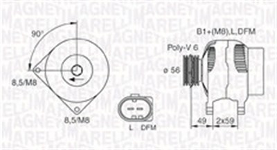 Magneti Marelli Generator [Hersteller-Nr. 063731378010] für Audi, Seat, Skoda, VW von MAGNETI MARELLI