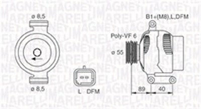 Magneti Marelli Generator [Hersteller-Nr. 063731544010] für Renault von MAGNETI MARELLI
