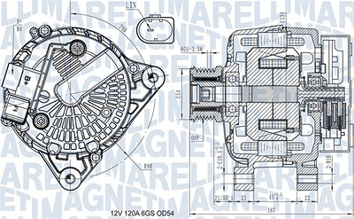 Magneti Marelli Generator [Hersteller-Nr. 063731545910] für Ford von MAGNETI MARELLI