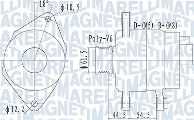 Magneti Marelli Generator [Hersteller-Nr. 063731558010] für Alfa Romeo, Fiat, Lancia von MAGNETI MARELLI
