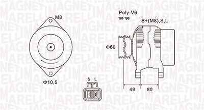 Magneti Marelli Generator [Hersteller-Nr. 063731607010] für Nissan von MAGNETI MARELLI