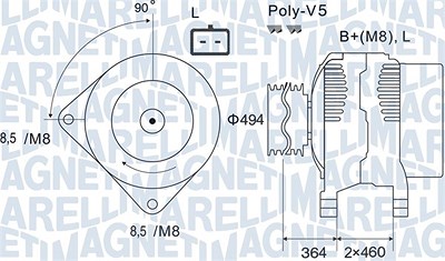 Magneti Marelli Generator [Hersteller-Nr. 063731645010] für Nissan, Opel, Renault von MAGNETI MARELLI