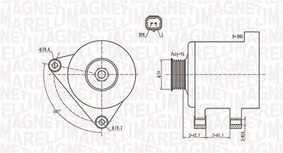 Magneti Marelli Generator [Hersteller-Nr. 063731674010] für Citroën, Fiat, Lancia, Peugeot, Toyota von MAGNETI MARELLI