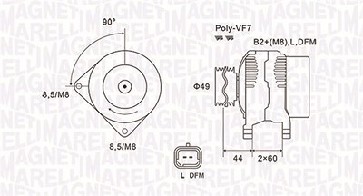 Magneti Marelli Generator [Hersteller-Nr. 063731877010] für Nissan, Opel, Renault von MAGNETI MARELLI