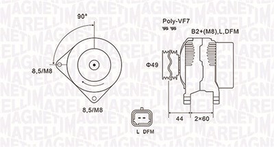 Magneti Marelli Generator [Hersteller-Nr. 063731877010] für Nissan, Opel, Renault, Vauxhall von MAGNETI MARELLI