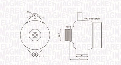 Magneti Marelli Generator [Hersteller-Nr. 063731890010] für Opel, Saab, Vauxhall von MAGNETI MARELLI