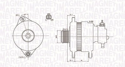 Magneti Marelli Generator [Hersteller-Nr. 063731900010] für Opel, Vauxhall von MAGNETI MARELLI