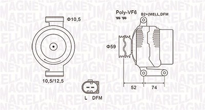 Magneti Marelli Generator [Hersteller-Nr. 063731928010] für Citroën, Fiat, Ford, Peugeot von MAGNETI MARELLI