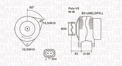 Magneti Marelli Generator [Hersteller-Nr. 063731940010] für Opel von MAGNETI MARELLI