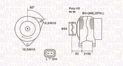 Magneti Marelli Generator [Hersteller-Nr. 063731940010] für Opel, Vauxhall von MAGNETI MARELLI