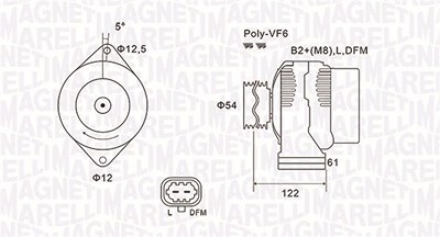 Magneti Marelli Generator [Hersteller-Nr. 063731994010] für Opel, Saab, Vauxhall von MAGNETI MARELLI