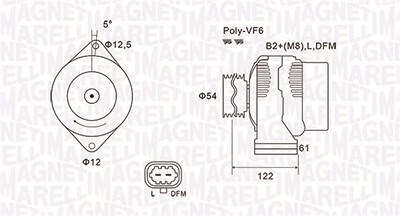 Magneti Marelli Generator [Hersteller-Nr. 063732005010] für Opel, Saab von MAGNETI MARELLI