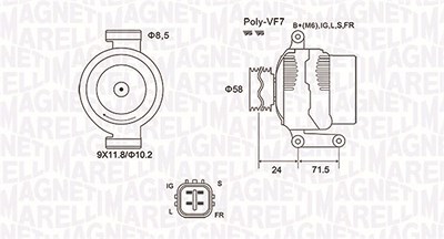Magneti Marelli Generator [Hersteller-Nr. 063732036010] für Toyota von MAGNETI MARELLI