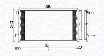 Magneti Marelli Kondensator, Klimaanlage [Hersteller-Nr. 350203100400] für Fiat, Jeep von MAGNETI MARELLI