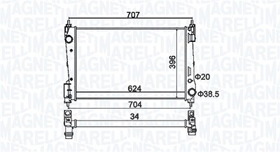 Magneti Marelli Kühler, Motorkühlung [Hersteller-Nr. 350213151200] für Opel, Vauxhall von MAGNETI MARELLI