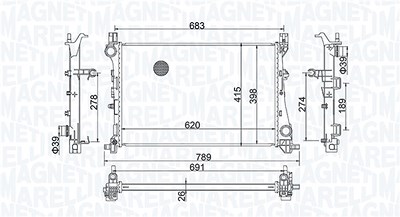 Magneti Marelli Kühler, Motorkühlung [Hersteller-Nr. 350213203400] für Fiat von MAGNETI MARELLI