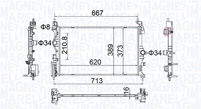 Magneti Marelli Kühler, Motorkühlung [Hersteller-Nr. 350213209300] für Opel, Vauxhall von MAGNETI MARELLI