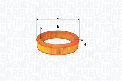 Magneti Marelli Luftfilter [Hersteller-Nr. 153071760140] für Autobianchi, Daihatsu, Fiat, Fso, Lancia, Seat, Suzuki, Zastava von MAGNETI MARELLI