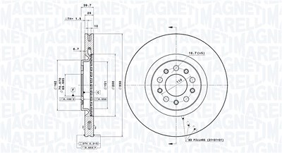 Magneti Marelli Bremsscheibe [Hersteller-Nr. 360406011701] für Alfa Romeo von MAGNETI MARELLI
